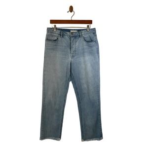 TGLA Light Wash Women’s Button Fly Raw Hem Jeans Size 30 Denim